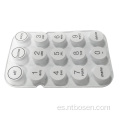 Botones de silicona conductores personalizados del teclado de control remoto multimedia